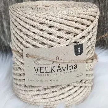 Příze Velká vlna Špagát 5mm Vánoční capuccino s lurexem (Špagátová příze 5mm Vianočné kapučíno)