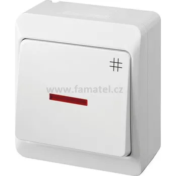 vypínač Famatel 5348-02 GALATEA IP44 Přepínač křížový podsvětlený č.7So (bílá)