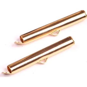 Korálek Ocelová koncovka zasouvací zlatá 40 mm