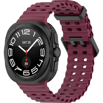 Příslušenství k chytrým hodinkám eses Silikonový dírkovaný řemínek pro Samsung Galaxy Watch Ultra 47 mm - Vínový