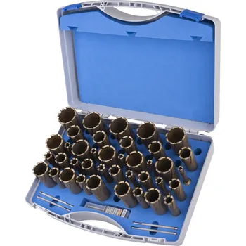 Vrták Karnasch 201369 | Jádrové vrtáky HARD-LINE 55 SET DELUXE, WELDON 12-50 mm, sada 39 ks