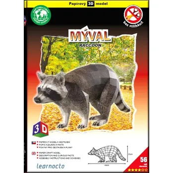 3D puzzle Mýval – Papírový 3D model/56 dílků