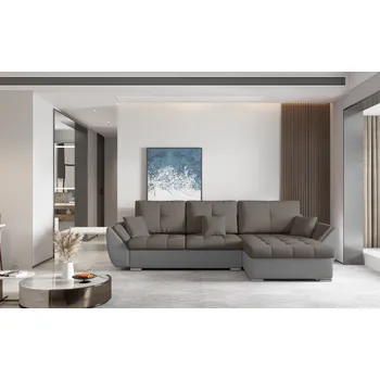 Sedací souprava Rozkládací rohová sedačka MANILA tmavě šedá / šedá