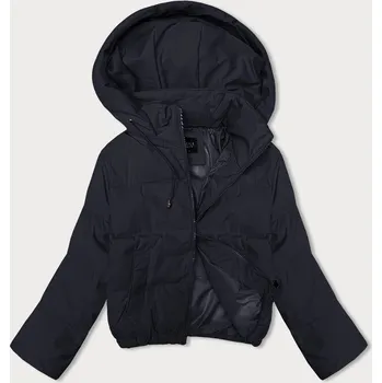 Tmavě modrá krátká dámská bunda pro přechodné období s odepínací kapucí J Style (16M9088-215) odstíny modré XL (42)