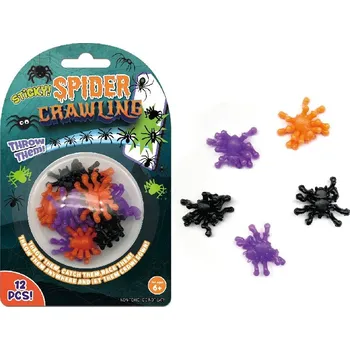 Hračka wiky Lepiví pavouci 12 ks 3 cm