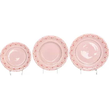 Talíř Leander Talířová souprava, Sonáta, kytičky, růžový porcelán, Leander, 18 d.