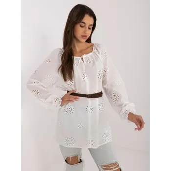 Dámské tričko Dámská halenka s páskem bílá