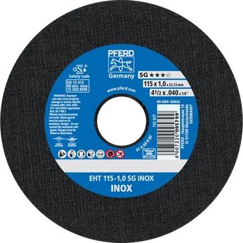Řezný kotouč Pferd 61340416 | Řezný kotouč 115 x 1,0 x 22,23 mm, SG INOX