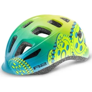 Cyklistická přilba dětská helma R2 BUNNY ATH28F - Modrá/neon žlutá, (XS) 48-50cm
