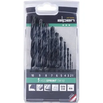 Vrták HSS sada vrtáků do kovu Alpen 10 kusů