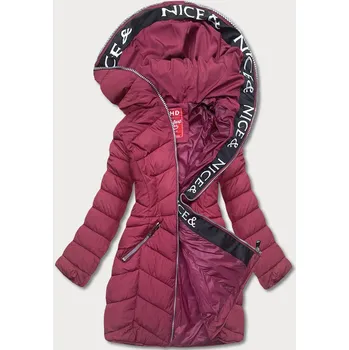 Červená dámská péřová bunda pro přechodné období (2M-001) odstíny červené S (36)