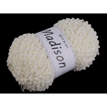 Příze Pletací příze nopková Madison 100 g, barva 2 krémová světlá