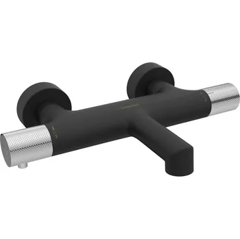 Vodovodní baterie Sapho SOLARIS nástěnná vanová termostatická baterie, černá mat/chrom (WD010BC)