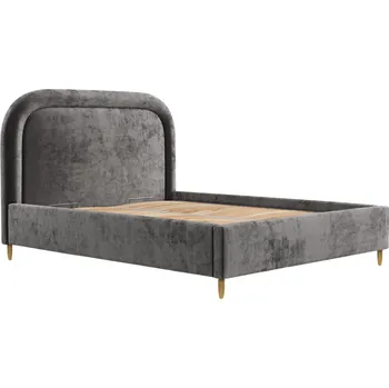 Postel Maison de Rêve Antracitově šedá čalouněná dvoulůžková postel MIJA 180 x 200 cm s úložným prostorem