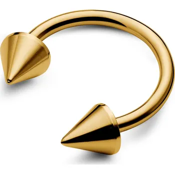 Piercing 10 mm piercing podkova s hroty z chirurgické oceli zlaté barvy - Otsu