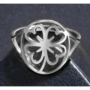 Prsten Prsten čtyřlístek (ocel) 2