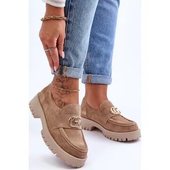 Dámské polobotky Dámské semišové polobotky s ozdobou Rosefalls Barva: Béžová, Velikost: 39