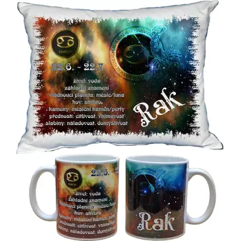 Dekorativní polštářek Znamení Rak dárkový set (ZNAMENÍ ZVĚROKRUHU)