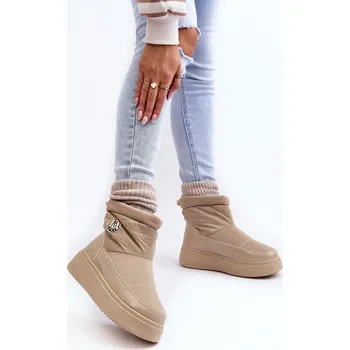 Dámská zimní obuv Dámské vytažené sněhule na platformě Gattea Barva: Béžová, Velikost: 38