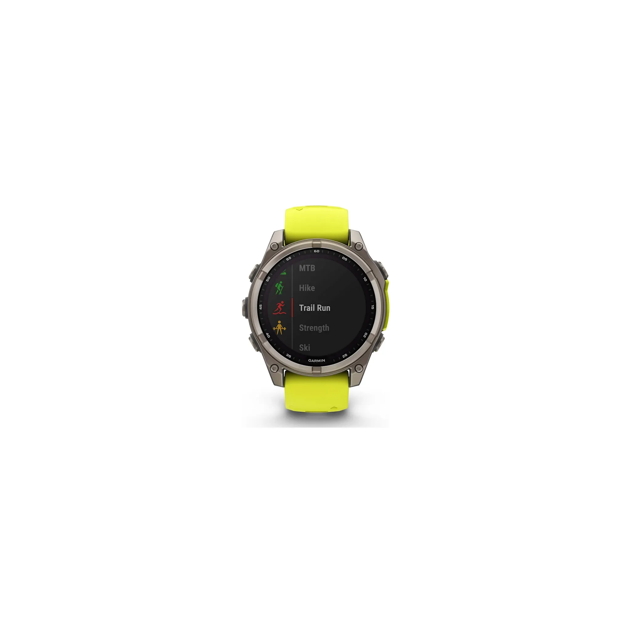 Fotografie 6 - Chytré hodinky Garmin fēnix 8 51 mm Solar Sapphire Titanium Amp Yellow/Graphite Silicone Band