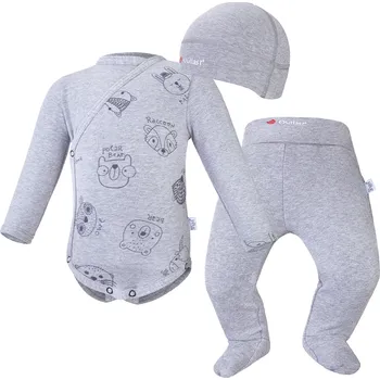 Dětský overall Little Angel Novorozenecká sada smyk Outlast® - šedý melír/zvířátka Velikost oblečení: 50