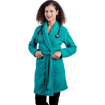 Zdravotnický oděv Mátový fleecový župan s kapsami - unisex | drinuniforma.cz