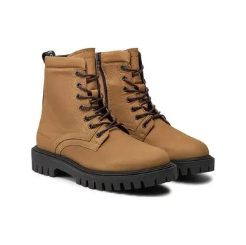 Pánské tenisky Turistická obuv Tommy Hilfiger Casual Hilfiger Chunk Z Nbk Boot FM0FM05149 Hnědá 42