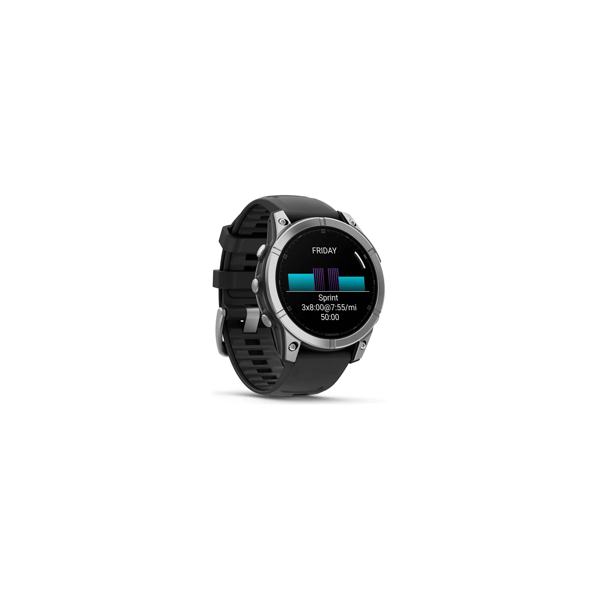 Fotografie 2 - Chytré hodinky Garmin fēnix E 47 mm Stainless Steel Black Silicone Band