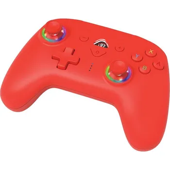 Gamepad SUBSONIC by SUPERDRIVE Wireless LED pro Nintendo Switch červený Gamepad, bezdrátový, pro Nintendo Switch, RGB podsvícení, 14 tlačítek, D-pad, Bluetooth, USB-C, červený SA5633-3