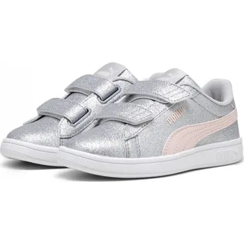Chlapecké tenisky Puma Smash 3.0 Glitz Glam V Child Girl Trainers Grey/Pink 2 (34.5)