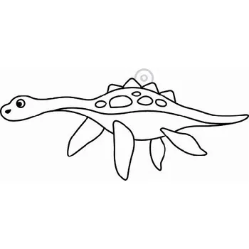 Závěsná sklíčka k vybarvení barvami na sklo cca 8 cm - 54. PLESIOSAURUS