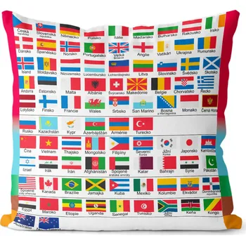 Dekorativní polštářek Polštář 40 x 40 cm - Nejdůležitější vlajky
