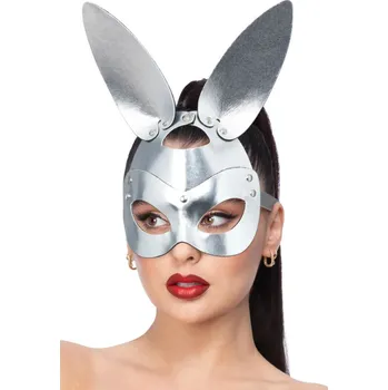 Karnevalová maska Dámská maska zajíček, stříbrná