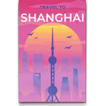 Diamantové malování Diamantové malování - Shanghai, Čína Velikost: 40x60cm, Rámování: Pouze srolované plátno, Diamanty: Kulaté