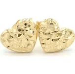 Zlaté náušnice srdce se zdobením na puzetu 1,15g