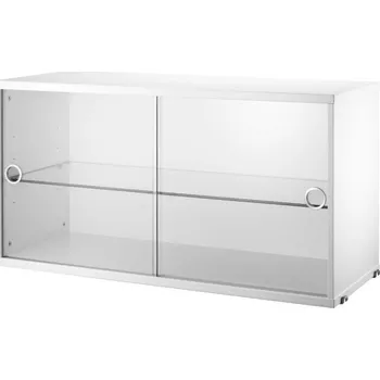 Komoda String Skříňka Display Cabinet with Sliding Doors, white