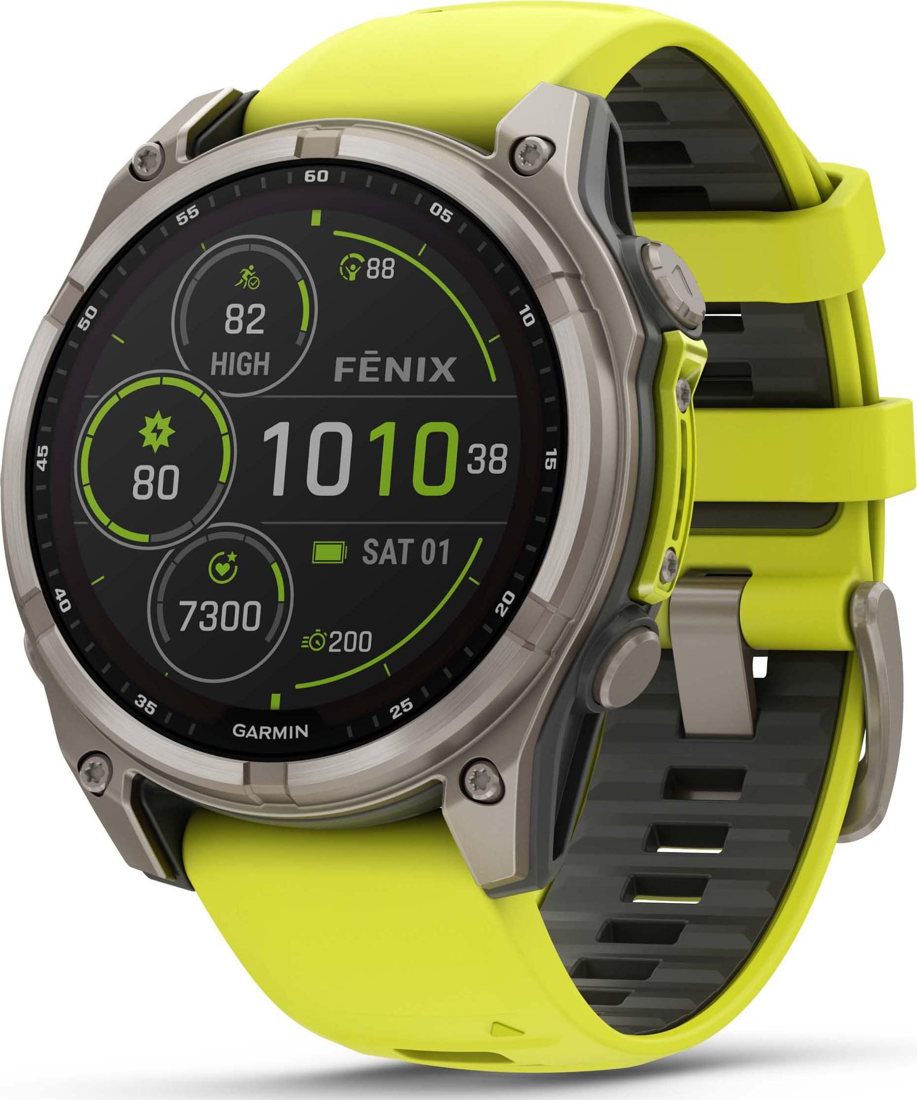 Garmin Fenix 8 – 47 mm, Solar, Sapphire, Titanium s Yellow/Graphit 010-02906-21