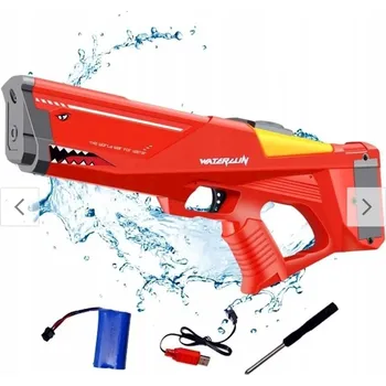 Dětská zbraň Export Elektrická vodní pistole Shark červená automatické plnění vody 2131