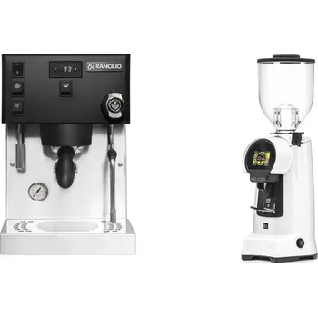 Příprava kávy Rancilio Silvia PRO X, black + Eureka Helios 75, white