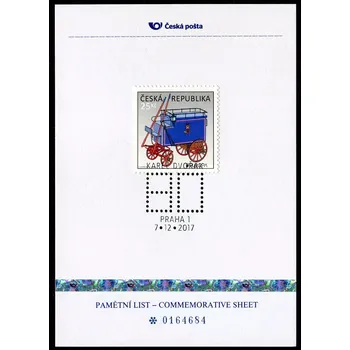 Poštovní známka Česká pošta (2017) PLZ 78 - Pamětní list - Praha 1: Karel Dvořák