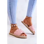 Kožené pletené pantofle Big Star JJ274922 Barva: Růžová, Velikost: 37