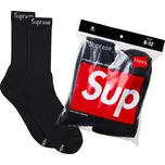 Supreme Hanes Crew Socks (4 Pack) Black Velikost: ONE SIZE
