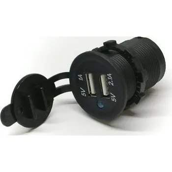 USB montážní zásuvka vodotěsná 12/24V 2x USB