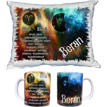 Dekorativní polštářek Znamení Beran dárkový set (ZNAMENÍ ZVĚROKRUHU)