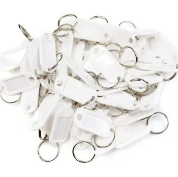 Rozlišovač klíče Plastová visačka jednostranná / sada 50ks bílá / RJ.48.BIL.50KS