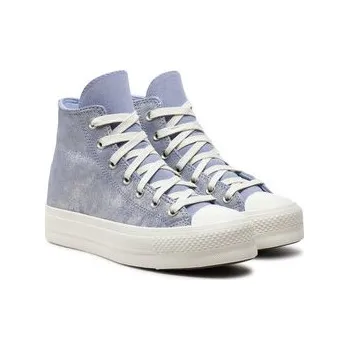 Pánská obuv Plátěnky Converse Chuck Taylor All Star Lift Platform Suede Shimmer Hi A11549C Fialová 42
