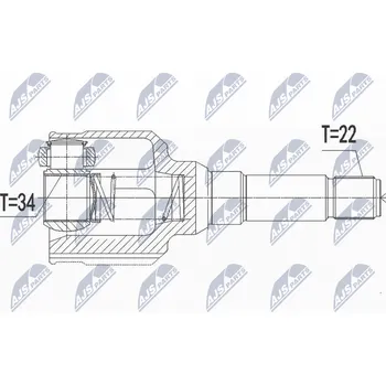 Hřídel nápravy Sada kloubů, hnací hřídel NTY NPW-CT-114