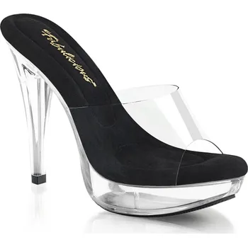 Dámské erotické boty Pleaser Cocktail-501 Clr-Blk/Clr Velikost 42