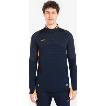 Dámská mikina KIPSTA Fotbalová mikina CLR se zipem u krku pro dospělé M MODRÁ|ORANŽOVÁ