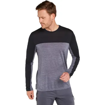 Pánské tričko Pánské merino tričko s dlouhým rukávem ICEBREAKER Mens 125 Cool-Lite Sphere LS Tee CB, Graphite Heather/Black velikost: L